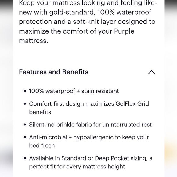 Purple Waterproof Mattress Protector- Queen - Picture 7 of 10